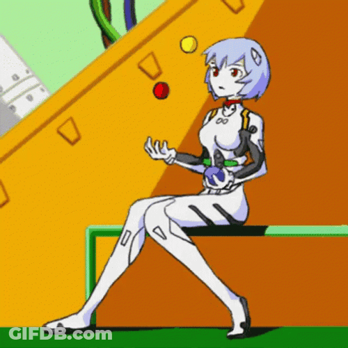Rei Ayanami Juggling Balls GIF