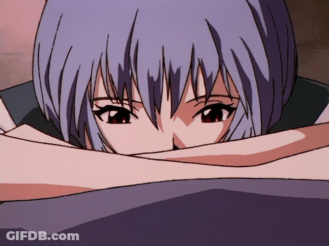 Rei Ayanami Lying On Bed GIF