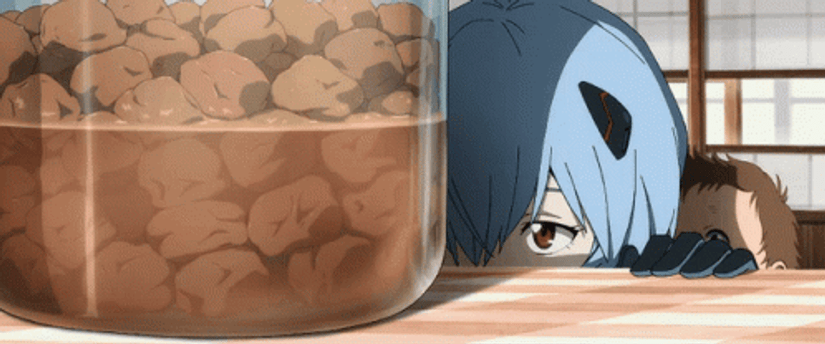 Rei Ayanami Peeking GIF