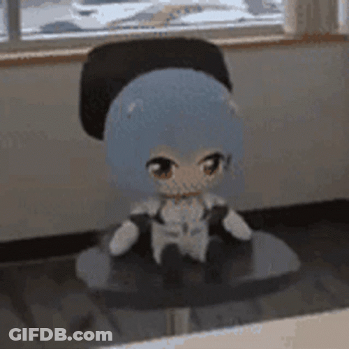 Rei Ayanami Plush Rotating Chair GIF