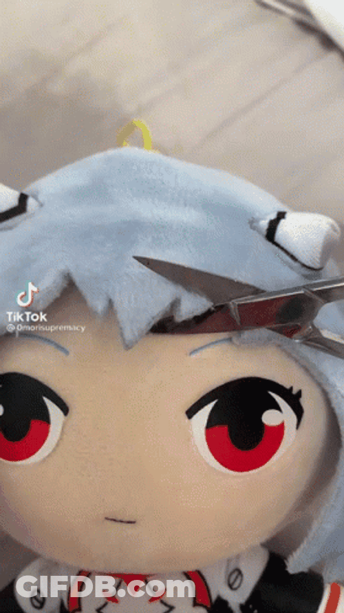Rei Ayanami Plush Tossed GIF