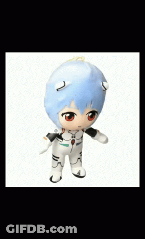 Rei Ayanami Plush Toy Spinning GIF