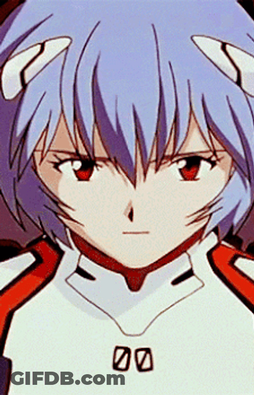 Rei Ayanami Serious Look GIF