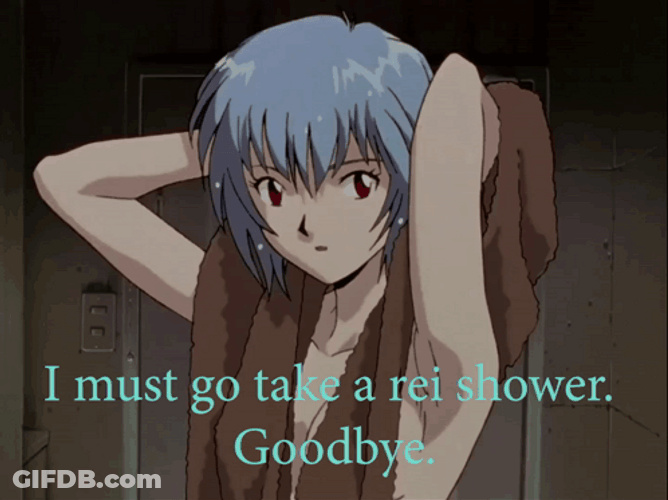 Rei Ayanami Taking Shower GIF