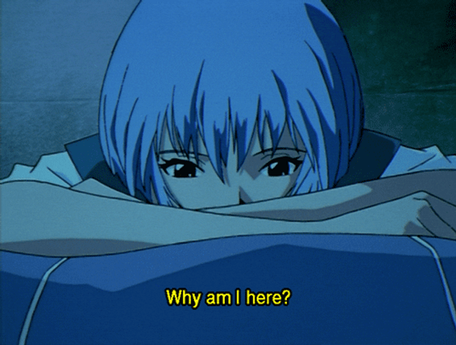 Rei Ayanami Thinking Deeply GIF