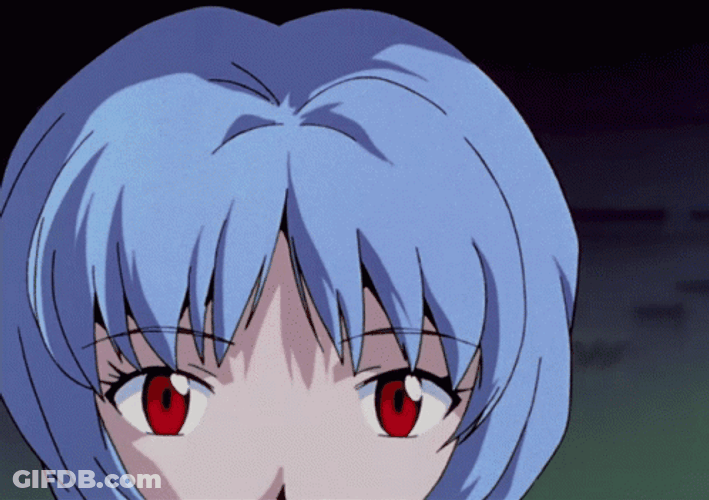 Rei Ayanami Widening Her Eyes GIF
