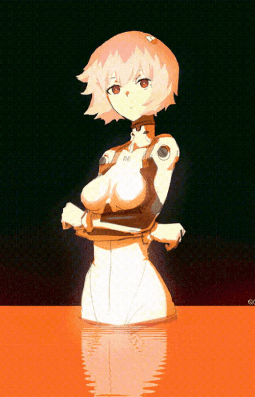 Rei Ayanami With Pink Hair GIF