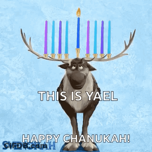 Reindeer With Candles On Antlers GIF