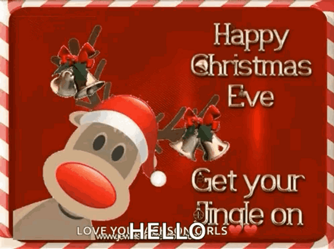Reindeers And Bells On Letter For Christmas Eve GIF
