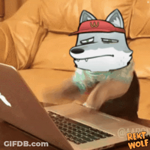 Rekt Wolf Doing Fast Typing GIF
