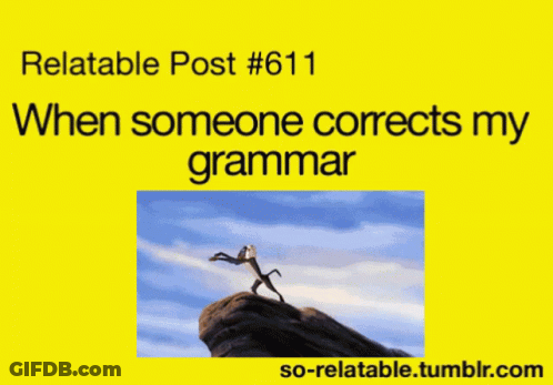 Relatable Post When Someone Corrects My Grammar Simba GIF