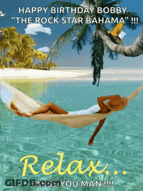Relaxing Beach Birthday Wishes For Bobby GIF