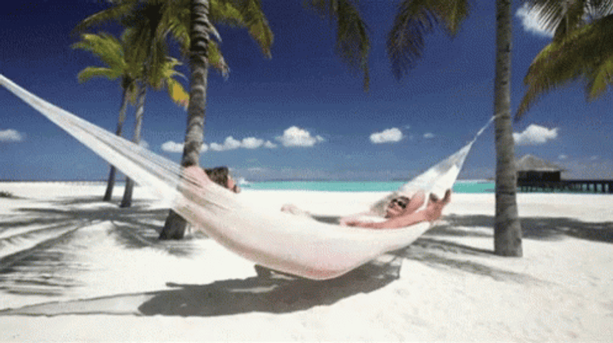 Relaxing Beach Couple GIF