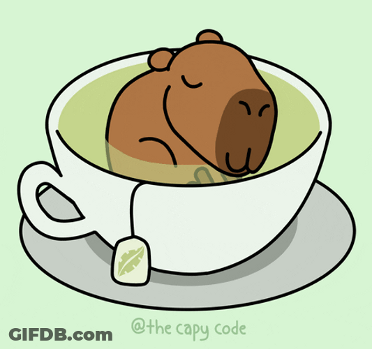 Relaxing Capybara Tea Bath GIF