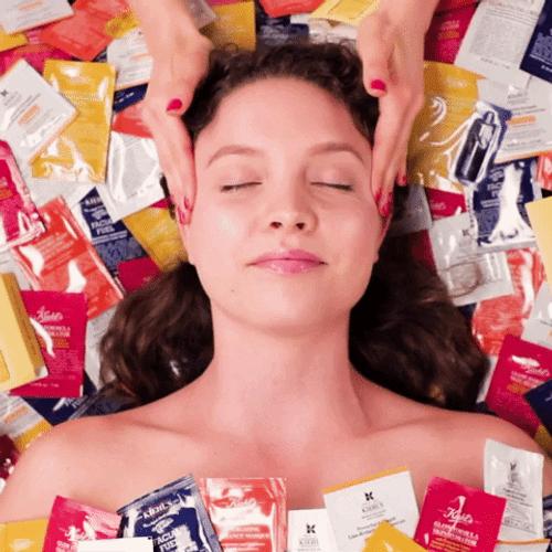 Relaxing Girl Head Oil Massage GIF