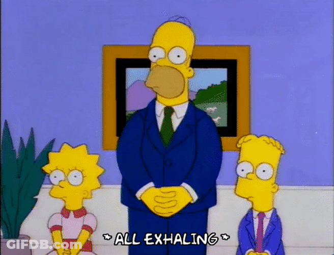Relief Sigh All Together The Simpsons GIF