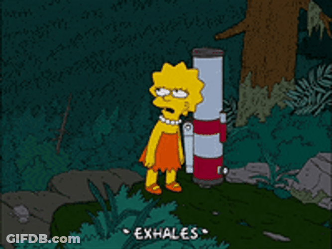 Relief Sigh Exhale Lisa Simpson GIF