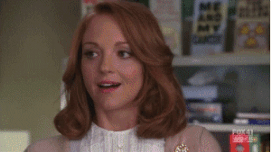 Relief Sigh Jayma Mays Hair Brush Away GIF