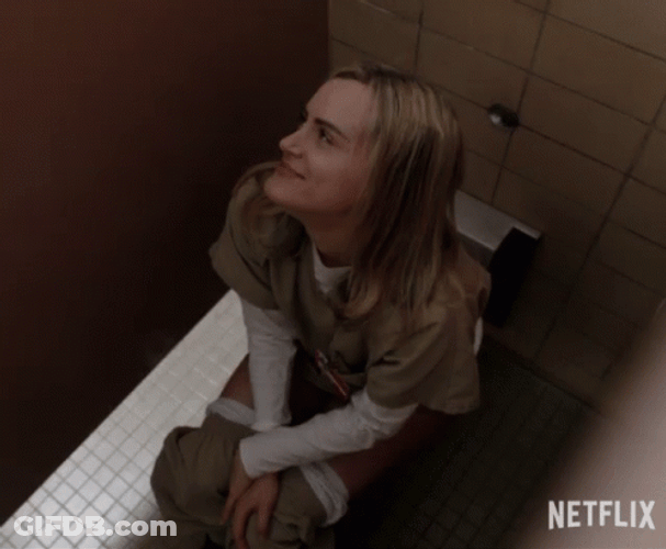 Relief Toilet Time Piper Chapman GIF