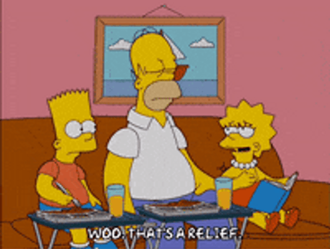 Relief Woo Sigh Homer Simpson GIF