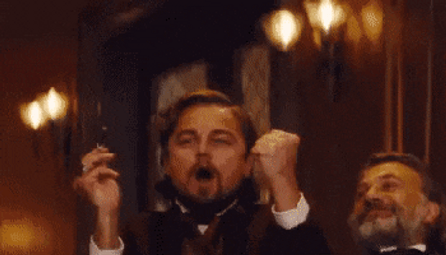 Relief Yeah Celebrating Leonardo DiCaprio GIF