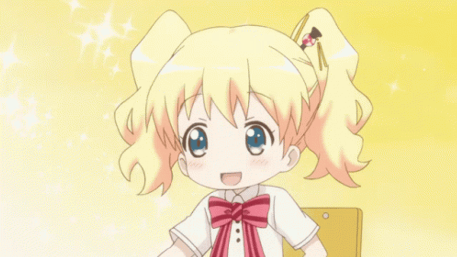 Relieved Anime Blonde Little Girl GIF