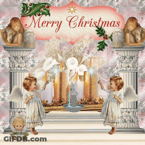 Religious Christmas Angels In Front GIF