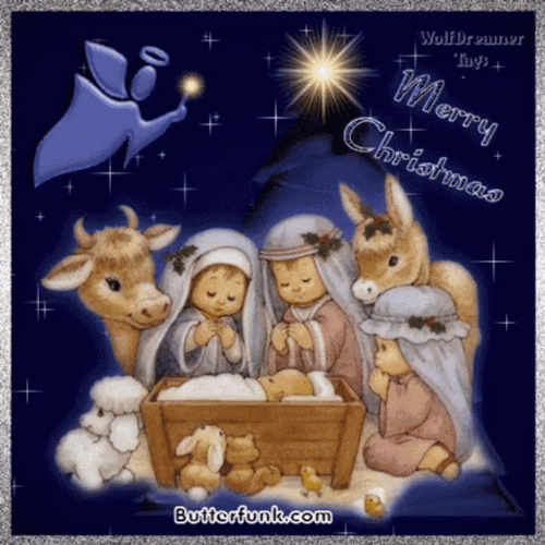 Religious Christmas Baby Jesus In Manger GIF