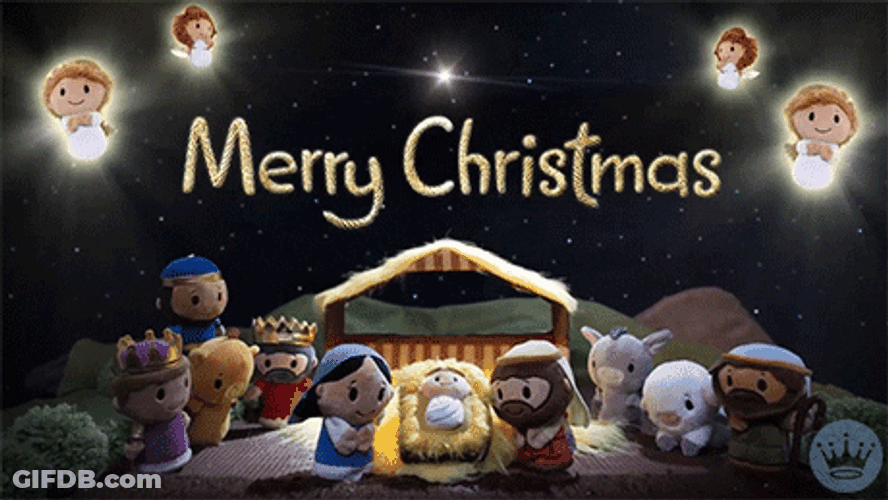 Religious Christmas Cartoon Nativity GIF