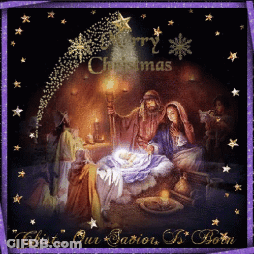 Religious Christmas Infant Jesus Was Born GIF