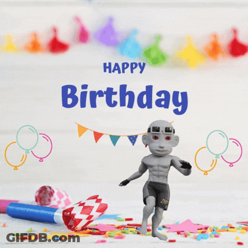 Religious Dancing Alien Happy Birthday GIF