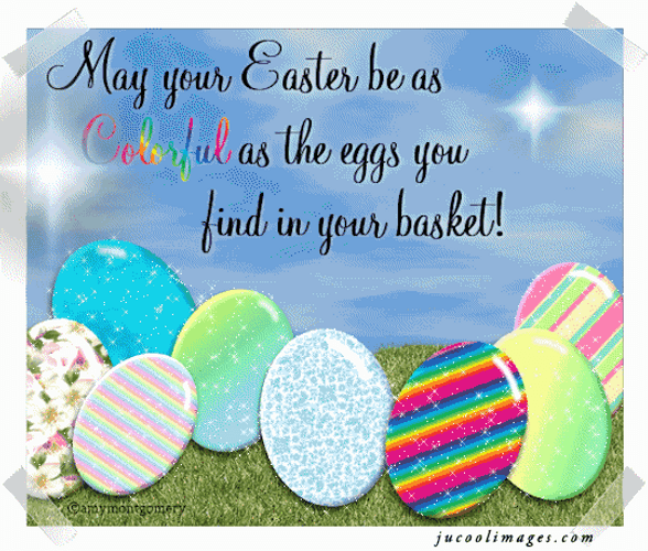 Religious Easter Colorful Egg Hunting GIF