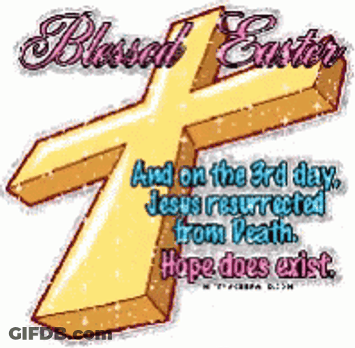 Religious Happy Easter Animated Cross GIF