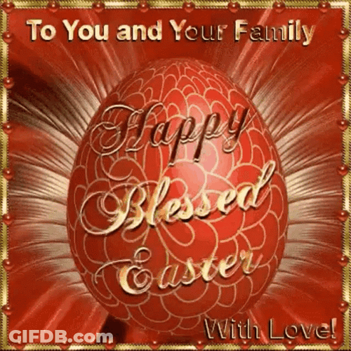 Religious Happy Easter Golden Easter Egg GIF