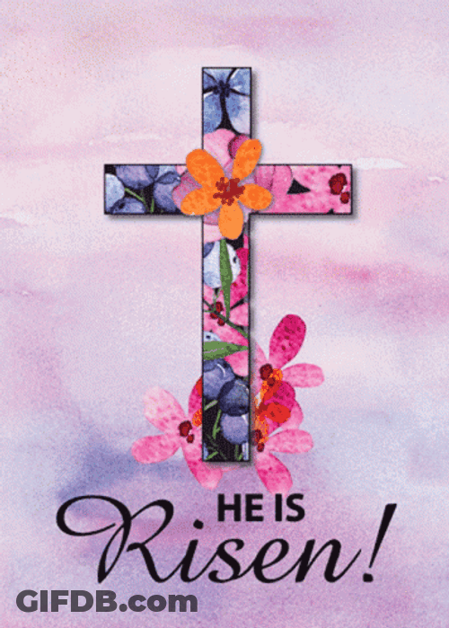Religious Happy Easter Growing Cross Easter Message GIF