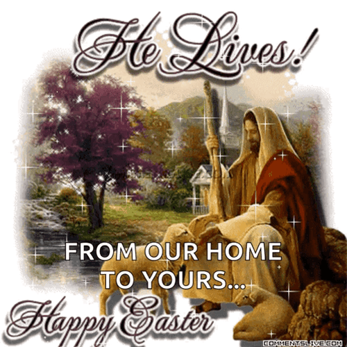 Religious Happy Easter Jesus Lives GIF