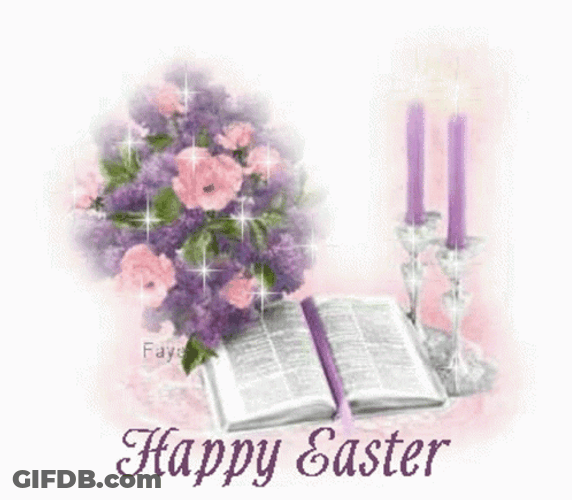 Religious Happy Easter Open Bible GIF