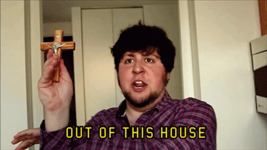 Religious Jontron Holding Cross GIF