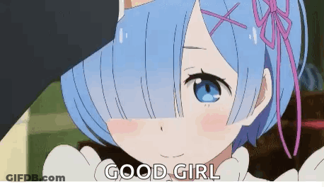 Rem From Re Zero With Blue Hair And Cat Ears GIF