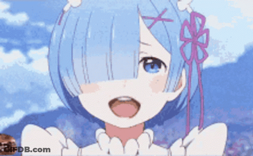 Rem Re Zero Anime Eating Burger GIF