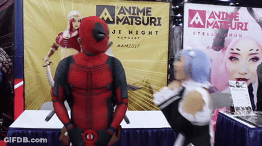 Rem Re Zero Cosplay Deadpool GIF