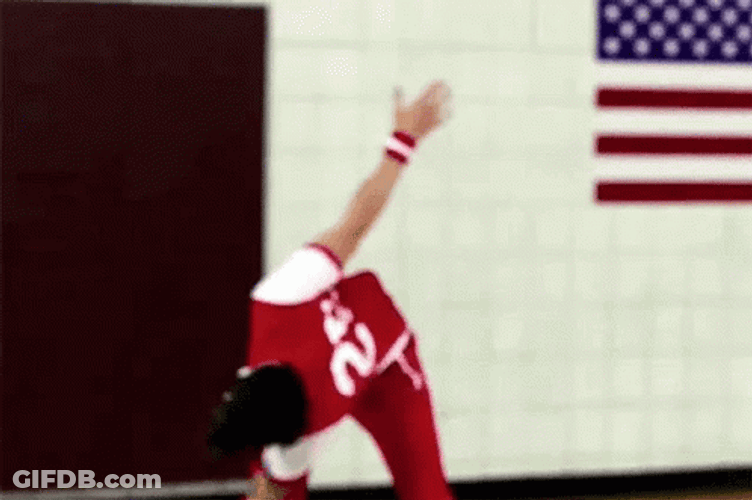 Remarkable Athlete Doing Wingspan Stretch GIF