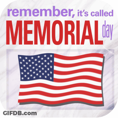 Remember It's Called Memorial Day Poster With American Flag GIF