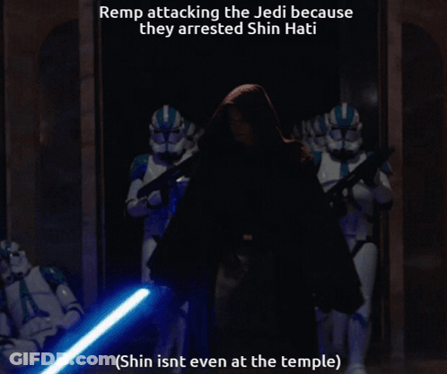 Remp Attacking Jedi Over Shin Hati GIF