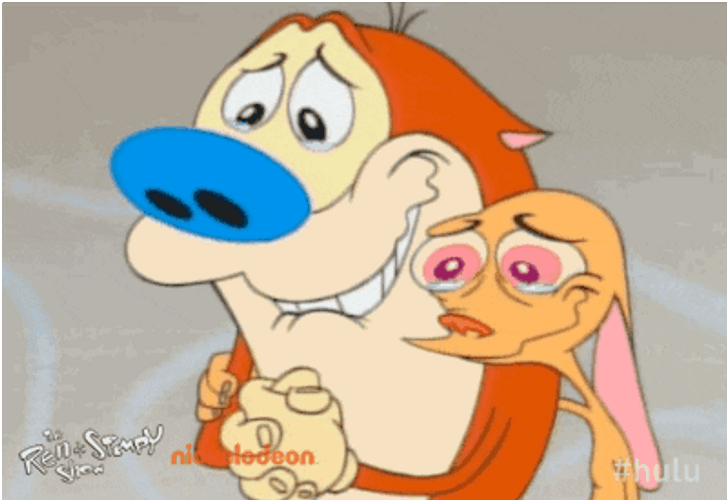 Ren And Stimpy Saw Both Crying GIF