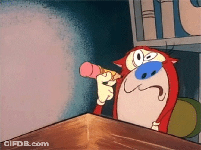 Ren And Stimpy Saw Ear Cleaning GIF
