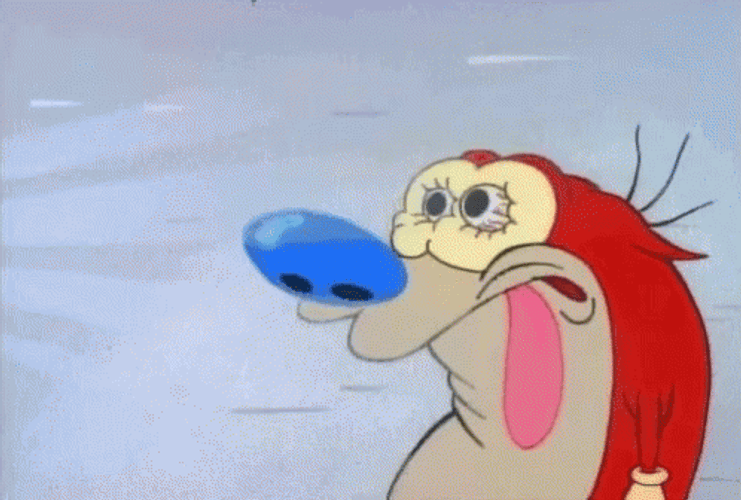 Ren And Stimpy Saw Eyes And Tongue Out GIF