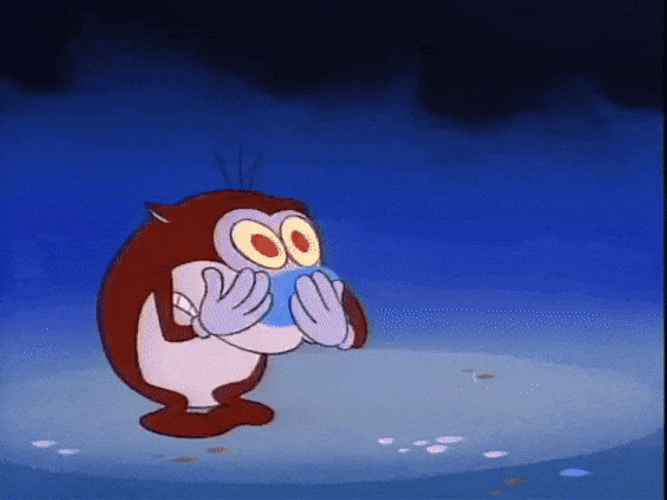 Ren And Stimpy Saw Scared GIF