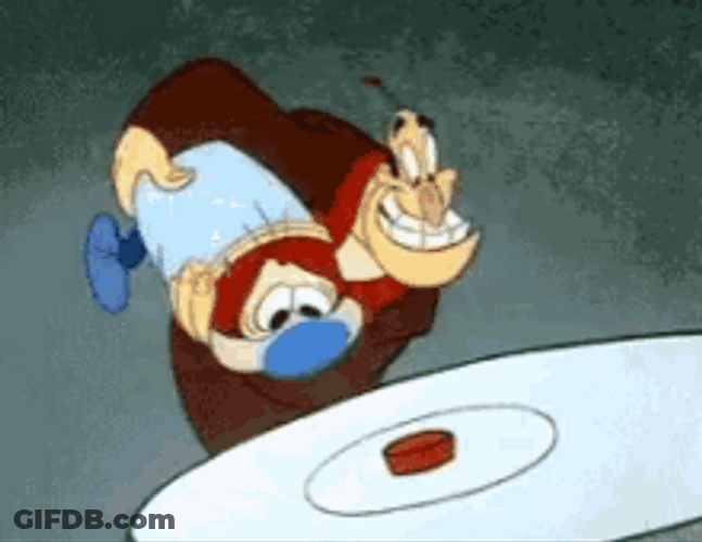 Ren & Stimpy Red Easy Button GIF