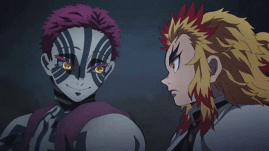 Rengoku And Akaza Talking GIF